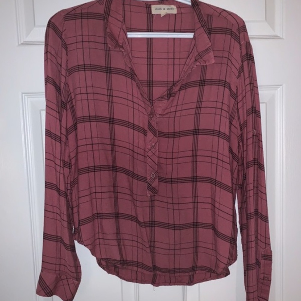 Dusty Rose/Pink Flannel Top